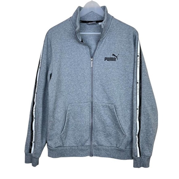 PUMA Full Zip Fleece Track Jacket Grey Size Small - Picture 3 of 14